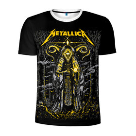 Мужская футболка 3D спортивная с принтом Metallica в городе Новоалтайск, 100% полиэстер с улучшенными характеристиками | приталенный силуэт, круглая горловина, широкие плечи, сужается к линии бедра | Тематика изображения на принте: american | devil | eyes | forest | glowing | horns | james hetfield | kirk hammett | metal band | metallica | music | mysticism | night | rock | smoke | trees | американская | глаза | деревья | джеймс хетфилд | дым | дьявол | ларс у | лес | метал группа |