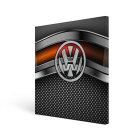 Холст квадратный с принтом Volkswagen Metal в городе Новоалтайск, 100% ПВХ |  | volkswagen | авто | волксваген | вольсваген | железо | кольчуга | лого авто | метал | металлическая | сетка | сталь | цепи