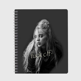 Тетрадь с принтом BILLIE EILISH в городе Новоалтайск, 100% бумага | 48 листов, плотность листов — 60 г/м2, плотность картонной обложки — 250 г/м2. Листы скреплены сбоку удобной пружинной спиралью. Уголки страниц и обложки скругленные. Цвет линий — светло-серый
 | ayelish | bad guy | bellyache | bilie eilish | bilie elish | billie | billie eilish | eilish | electronic | elish | music | били айлиш | билли айлиш | эйлиш | элиш