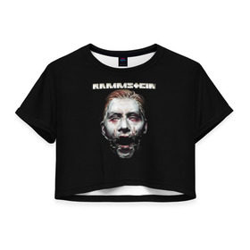 Женская футболка Cropp-top с принтом Rammstein в городе Новоалтайск, 100% полиэстер | круглая горловина, длина футболки до линии талии, рукава с отворотами | amerika | art | germany | logo | rammstein | rock | till lindemann | арт | германия | группа | логотип | музыка | немецкая группа | немцы | песня | раммштайн | рамштайн | рок