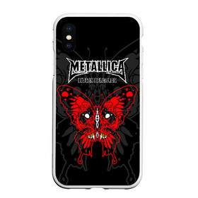 Чехол для iPhone XS Max матовый с принтом Metallica в городе Новоалтайск, Силикон | Область печати: задняя сторона чехла, без боковых панелей | Тематика изображения на принте: american | butterfly | devil | fangs | james hetfield | kirk hammett | metal band | metallica | music | mystic | red | rock | skull | vampire | американская | бабочка | вампир | джеймс хетфилд | дьявол | кирк хэмметт | клыки | красная | ларс ульрих | мета