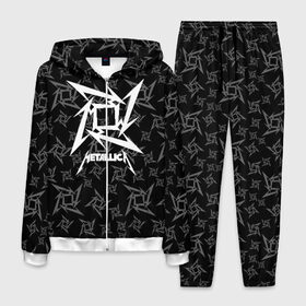 Мужской костюм 3D с принтом METALLICA в городе Новоалтайск, 100% полиэстер | Манжеты и пояс оформлены тканевой резинкой, двухслойный капюшон со шнурком для регулировки, карманы спереди | metallica | metallica logo | rock | метал группа | металл | металлика логотип | музыка | рок | трэш метал | хеви метал