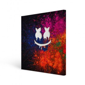 Холст квадратный с принтом MARSHMELLO в городе Новоалтайск, 100% ПВХ |  | marshmello | диджей | клуб | клубная музыка | маршмеллоу | маршмело | маршмэлло | маршмэллоу | маршмэло | музыка | электронная