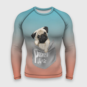 Мужской рашгард 3D с принтом Карманный мопс в городе Новоалтайск,  |  | pug | карман | карманный мопс | малыш | милый | мопс | пес | песик | собака | собачка