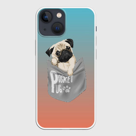 Чехол для iPhone 13 mini с принтом Карманный мопс в городе Новоалтайск,  |  | pug | карман | карманный мопс | малыш | милый | мопс | пес | песик | собака | собачка