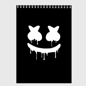 Скетчбук с принтом MARSHMELLO MELT в городе Новоалтайск, 100% бумага
 | 48 листов, плотность листов — 100 г/м2, плотность картонной обложки — 250 г/м2. Листы скреплены сверху удобной пружинной спиралью | america | dj | marshmello | melt | usa | америка | маршмелло