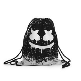 Рюкзак-мешок 3D с принтом MARSHMELLO MELT в городе Новоалтайск, 100% полиэстер | плотность ткани — 200 г/м2, размер — 35 х 45 см; лямки — толстые шнурки, застежка на шнуровке, без карманов и подкладки | america | dj | marshmello | usa | америка | брызги | краски | маршмелло