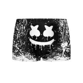 Мужские трусы 3D с принтом MARSHMELLO MELT в городе Новоалтайск, 50% хлопок, 50% полиэстер | классическая посадка, на поясе мягкая тканевая резинка | america | dj | marshmello | usa | америка | брызги | краски | маршмелло