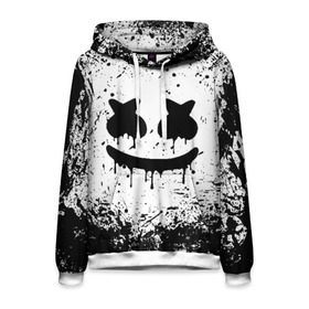 Мужская толстовка 3D с принтом MARSHMELLO MELT в городе Новоалтайск, 100% полиэстер | двухслойный капюшон со шнурком для регулировки, мягкие манжеты на рукавах и по низу толстовки, спереди карман-кенгуру с мягким внутренним слоем. | america | dj | marshmello | usa | америка | брызги | краски | маршмелло