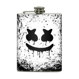 Фляга с принтом MARSHMELLO MELT в городе Новоалтайск, металлический корпус | емкость 0,22 л, размер 125 х 94 мм. Виниловая наклейка запечатывается полностью | america | dj | marshmello | usa | америка | брызги | краски | маршмелло