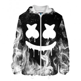 Мужская куртка 3D с принтом MARSHMELLO MELT в городе Новоалтайск, ткань верха — 100% полиэстер, подклад — флис | прямой крой, подол и капюшон оформлены резинкой с фиксаторами, два кармана без застежек по бокам, один большой потайной карман на груди. Карман на груди застегивается на липучку | america | dj | fire | flame | marshmello | usa | америка | маршмелло | огонь | пламя