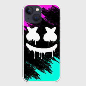 Чехол для iPhone 13 mini с принтом MARSHMELLO MELT  МАРШМЕЛЛО НЕОН в городе Новоалтайск,  |  | america | dj | marshmello | usa | америка | брызги | краски | маршмелло
