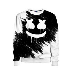 Детский свитшот 3D с принтом MARSHMELLO MELT в городе Новоалтайск, 100% полиэстер | свободная посадка, прямой крой, мягкая тканевая резинка на рукавах и понизу свитшота | america | dj | marshmello | usa | америка | брызги | краски | маршмелло
