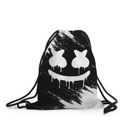 Рюкзак-мешок 3D с принтом MARSHMELLO MELT в городе Новоалтайск, 100% полиэстер | плотность ткани — 200 г/м2, размер — 35 х 45 см; лямки — толстые шнурки, застежка на шнуровке, без карманов и подкладки | america | dj | marshmello | usa | америка | брызги | краски | маршмелло