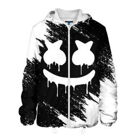 Мужская куртка 3D с принтом MARSHMELLO MELT в городе Новоалтайск, ткань верха — 100% полиэстер, подклад — флис | прямой крой, подол и капюшон оформлены резинкой с фиксаторами, два кармана без застежек по бокам, один большой потайной карман на груди. Карман на груди застегивается на липучку | america | dj | marshmello | usa | америка | брызги | краски | маршмелло