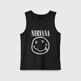 Детская майка хлопок с принтом NIRVANA в городе Новоалтайск,  |  | Тематика изображения на принте: nirvana | smile | курт кобейн | нирвана | смайл
