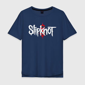 Мужская футболка хлопок Oversize с принтом SLIPKNOT в городе Новоалтайск, 100% хлопок | свободный крой, круглый ворот, “спинка” длиннее передней части | Тематика изображения на принте: slipknot | слипкнот
