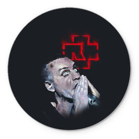 Коврик для мышки круглый с принтом Rammstein в городе Новоалтайск, резина и полиэстер | круглая форма, изображение наносится на всю лицевую часть | Тематика изображения на принте: du hast | heavy | herzeleid | metal | mutter | rammstein | reise | rosenrot | sehnsucht | till lindemann | группа | метал | рамштайн | рок | тилль линдеманн | хард