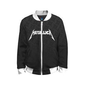 Детский бомбер 3D с принтом METALLICA (НА СПИНЕ) в городе Новоалтайск, 100% полиэстер | застегивается на молнию, по бокам два кармана без застежек, мягкие манжеты, по низу бомбера и на воротнике — эластичная резинка | lindemann | lm | rammstein | rock | кристиан лоренц | линдеманн | лм | музыка | рамштайн | рок | тилль линдеманн