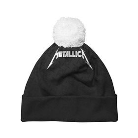 Шапка 3D c помпоном с принтом METALLICA (НА СПИНЕ) в городе Новоалтайск, 100% полиэстер | универсальный размер, печать по всей поверхности изделия | lindemann | lm | rammstein | rock | кристиан лоренц | линдеманн | лм | музыка | рамштайн | рок | тилль линдеманн