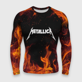 Мужской рашгард 3D с принтом METALLICA (НА СПИНЕ) в городе Новоалтайск,  |  | fire | flame | metallica | металлика | огонь | пламя