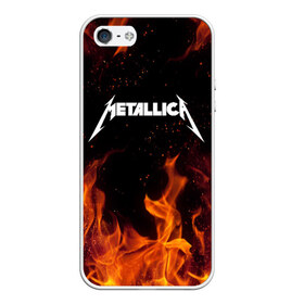 Чехол для iPhone 5/5S матовый с принтом METALLICA (НА СПИНЕ) в городе Новоалтайск, Силикон | Область печати: задняя сторона чехла, без боковых панелей | Тематика изображения на принте: fire | flame | metallica | металлика | огонь | пламя