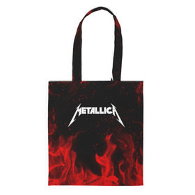 Сумка 3D повседневная с принтом METALLICA (НА СПИНЕ) в городе Новоалтайск, 100% полиэстер | Плотность: 200 г/м2; Размер: 34×35 см; Высота лямок: 30 см | Тематика изображения на принте: fire | flame | metallica | металлика | огонь | пламя