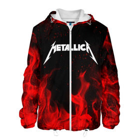 Мужская куртка 3D с принтом METALLICA (НА СПИНЕ) в городе Новоалтайск, ткань верха — 100% полиэстер, подклад — флис | прямой крой, подол и капюшон оформлены резинкой с фиксаторами, два кармана без застежек по бокам, один большой потайной карман на груди. Карман на груди застегивается на липучку | fire | flame | metallica | металлика | огонь | пламя