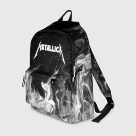Рюкзак 3D с принтом METALLICA (НА СПИНЕ) в городе Новоалтайск, 100% полиэстер | лямки с регулируемой длиной, сверху петелька, чтобы рюкзак можно было повесить на вешалку. Основное отделение закрывается на молнию, как и внешний карман. Внутри два дополнительных кармана, один из которых закрывается на молнию. По бокам два дополнительных кармашка | Тематика изображения на принте: fire | flame | metallica | металлика | огонь | пламя