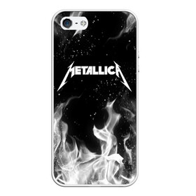 Чехол для iPhone 5/5S матовый с принтом METALLICA (НА СПИНЕ) в городе Новоалтайск, Силикон | Область печати: задняя сторона чехла, без боковых панелей | Тематика изображения на принте: fire | flame | metallica | металлика | огонь | пламя