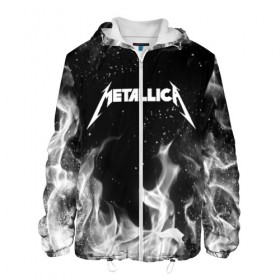 Мужская куртка 3D с принтом METALLICA (НА СПИНЕ) в городе Новоалтайск, ткань верха — 100% полиэстер, подклад — флис | прямой крой, подол и капюшон оформлены резинкой с фиксаторами, два кармана без застежек по бокам, один большой потайной карман на груди. Карман на груди застегивается на липучку | fire | flame | metallica | металлика | огонь | пламя