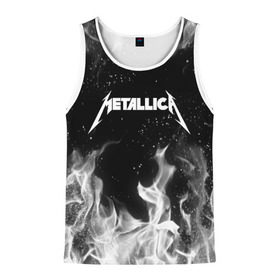 Мужская майка 3D с принтом METALLICA (НА СПИНЕ) в городе Новоалтайск, 100% полиэстер | круглая горловина, приталенный силуэт, длина до линии бедра. Пройма и горловина окантованы тонкой бейкой | fire | flame | metallica | металлика | огонь | пламя