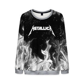 Мужской свитшот 3D с принтом METALLICA (НА СПИНЕ) в городе Новоалтайск, 100% полиэстер с мягким внутренним слоем | круглый вырез горловины, мягкая резинка на манжетах и поясе, свободная посадка по фигуре | Тематика изображения на принте: fire | flame | metallica | металлика | огонь | пламя