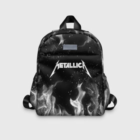 Детский рюкзак 3D с принтом METALLICA (НА СПИНЕ) в городе Новоалтайск, 100% полиэстер | лямки с регулируемой длиной, сверху петелька, чтобы рюкзак можно было повесить на вешалку. Основное отделение закрывается на молнию, как и внешний карман. Внутри дополнительный карман. По бокам два дополнительных кармашка | Тематика изображения на принте: fire | flame | metallica | металлика | огонь | пламя