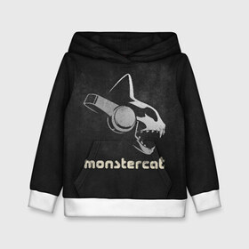 Детская толстовка 3D с принтом Monstercat в городе Новоалтайск, 100% полиэстер | двухслойный капюшон со шнурком для регулировки, мягкие манжеты на рукавах и по низу толстовки, спереди карман-кенгуру с мягким внутренним слоем | monstercat | клуб | клубная музыка | кот | котенок | кошка | лейбл | монстар | монстар кет | монстер | музыка | танцевальная музыка | электронная | электронная музыка