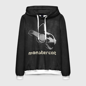 Мужская толстовка 3D с принтом Monstercat в городе Новоалтайск, 100% полиэстер | двухслойный капюшон со шнурком для регулировки, мягкие манжеты на рукавах и по низу толстовки, спереди карман-кенгуру с мягким внутренним слоем. | monstercat | клуб | клубная музыка | кот | котенок | кошка | лейбл | монстар | монстар кет | монстер | музыка | танцевальная музыка | электронная | электронная музыка