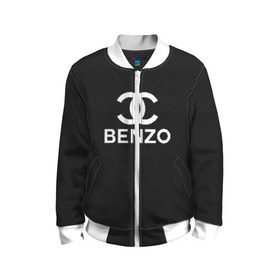 Детский бомбер 3D с принтом BENZO GANG ( CARBON ) в городе Новоалтайск, 100% полиэстер | застегивается на молнию, по бокам два кармана без застежек, мягкие манжеты, по низу бомбера и на воротнике — эластичная резинка | bbt | benzo | benzo gang | big baby tape | carbon | ббт | бензо | карбон