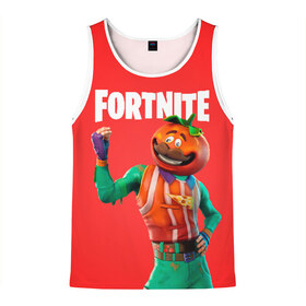 Мужская майка 3D с принтом Fortnite (Tomato) в городе Новоалтайск, 100% полиэстер | круглая горловина, приталенный силуэт, длина до линии бедра. Пройма и горловина окантованы тонкой бейкой | fortnite | game | like | mem | skin | skins | tomato | помидор | скин | томат | форнайн | форнайт | фортнайн | фортнайт