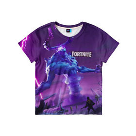 Детская футболка 3D с принтом Fortnite в городе Новоалтайск, 100% гипоаллергенный полиэфир | прямой крой, круглый вырез горловины, длина до линии бедер, чуть спущенное плечо, ткань немного тянется | Тематика изображения на принте: battle | fortnite | royale | save | the | битва | королевская | стратегия | фортнайт
