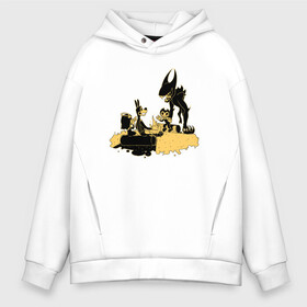 Мужское худи Oversize хлопок с принтом Bendy And The Ink Machine (60) в городе Новоалтайск, френч-терри — 70% хлопок, 30% полиэстер. Мягкий теплый начес внутри —100% хлопок | боковые карманы, эластичные манжеты и нижняя кромка, капюшон на магнитной кнопке | Тематика изображения на принте: bendy | bendy and the ink machine | devil | game | horror | ink | mask | бенди | бенди и чернильная машина | краска | чернила