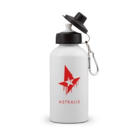 Бутылка спортивная с принтом ASTRALIS в городе Новоалтайск, металл | емкость — 500 мл, в комплекте две пластиковые крышки и карабин для крепления | 