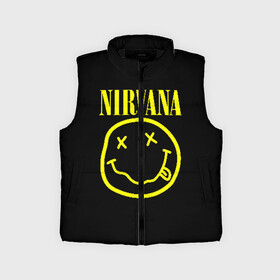 Детский жилет утепленный 3D с принтом NIRVANA | НИРВАНА в городе Новоалтайск,  |  | Тематика изображения на принте: nirvana | smile | курт кобейн | нирвана | смайл