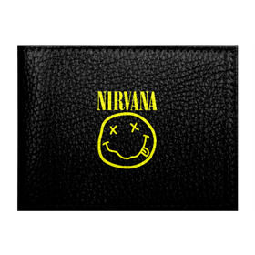 Обложка для студенческого билета с принтом NIRVANA в городе Новоалтайск, натуральная кожа | Размер: 11*8 см; Печать на всей внешней стороне | nirvana | smile | курт кобейн | нирвана | смайл