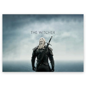 Поздравительная открытка с принтом THE WITCHER (Сериал) в городе Новоалтайск, 100% бумага | плотность бумаги 280 г/м2, матовая, на обратной стороне линовка и место для марки
 | bird | game | games | geralt | hunter | logo | monsters | series | star | the | witcher | wolf | ведьмак | волк | геральт | звезда | игра | игры | лого | медальон | монстры | охотник | птица | сериал | символ