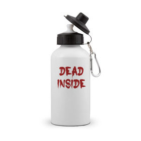 Бутылка спортивная с принтом Dead inside в городе Новоалтайск, металл | емкость — 500 мл, в комплекте две пластиковые крышки и карабин для крепления | dead inside | dont open dead inside | дед внутри | дед инсайд