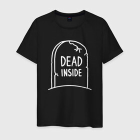 Мужская футболка хлопок с принтом Dead inside в городе Новоалтайск, 100% хлопок | прямой крой, круглый вырез горловины, длина до линии бедер, слегка спущенное плечо. | Тематика изображения на принте: dead inside | dont open dead inside | дед внутри | дед инсайд