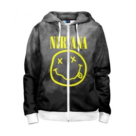 Детская толстовка 3D на молнии с принтом NIRVANA в городе Новоалтайск, 100% полиэстер |  манжеты и пояс оформлены широкой мягкой резинкой, двухслойный капюшон со шнурком для регулировки, спереди карманы и застежка-молния
 | nirvana | smile | курт кобейн | нирвана | смайл