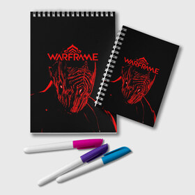Блокнот с принтом WARFRAME - Red Stalker в городе Новоалтайск, 100% бумага | 48 листов, плотность листов — 60 г/м2, плотность картонной обложки — 250 г/м2. Листы скреплены удобной пружинной спиралью. Цвет линий — светло-серый
 | Тематика изображения на принте: excalibur | game | games | inaros | ivara | logo | lotus | nezha | rhino | saryn | stalker | symbol | tenno | trinity | warframe | варфрейм | игра | игры | лого | лотос | раса | символ | сталкер | тэнно | экзоскелет