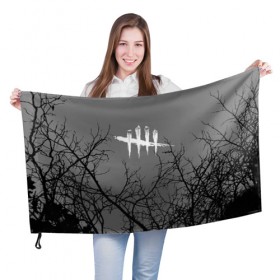 Флаг 3D с принтом DEAD BY DAYLIGHT в городе Новоалтайск, 100% полиэстер | плотность ткани — 95 г/м2, размер — 67 х 109 см. Принт наносится с одной стороны | day | daylight | dead | dead by daylight | game | games | horror | light | logo | skull | skulls | stripes | survival | дэйлайт | игра | игры | лого | мертвецы | метвец | полосы | ужасы | фпс | череп | черепа