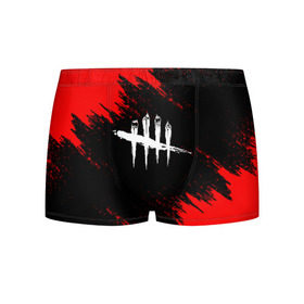 Мужские трусы 3D с принтом DEAD BY DAYLIGHT в городе Новоалтайск, 50% хлопок, 50% полиэстер | классическая посадка, на поясе мягкая тканевая резинка | dbd | dead by daylight | survival horror | дбд | мертвы к рассвету